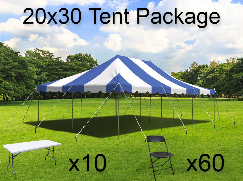 20' x 30' Blue & White Tent Package