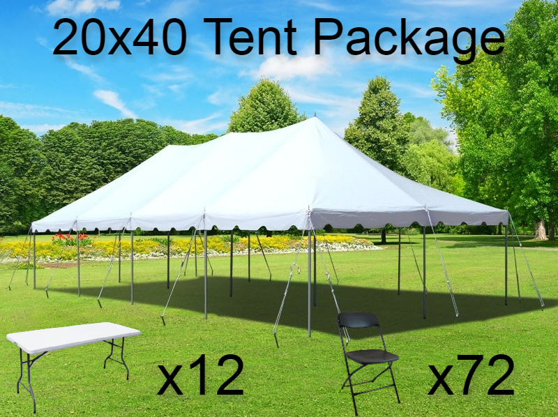20' x 40' Solid White Tent Package