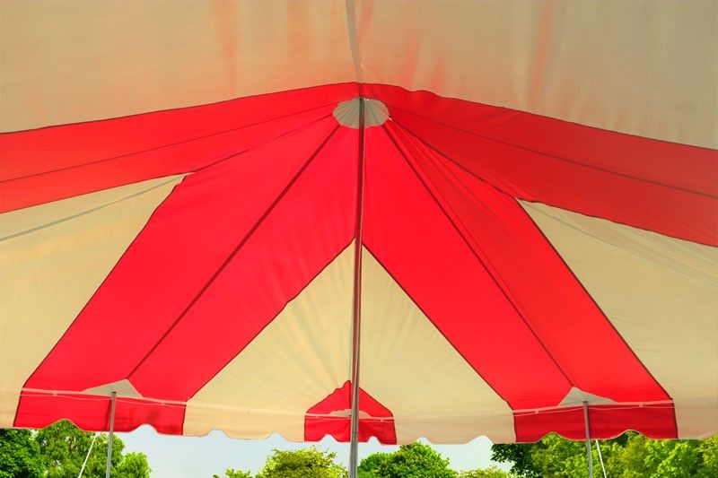 20′ x 20′ Red & White Tent Drake Tent Rental